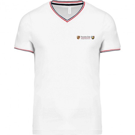 Tee shirt maille piquée Col V