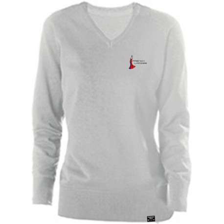 Pull col V femme