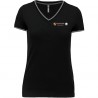 T-shirt maille piquée col V FEmme
