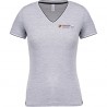T-shirt maille piquée col V FEmme