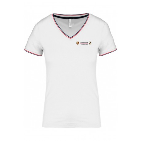Tee shirt col V maille piquée Femme 911