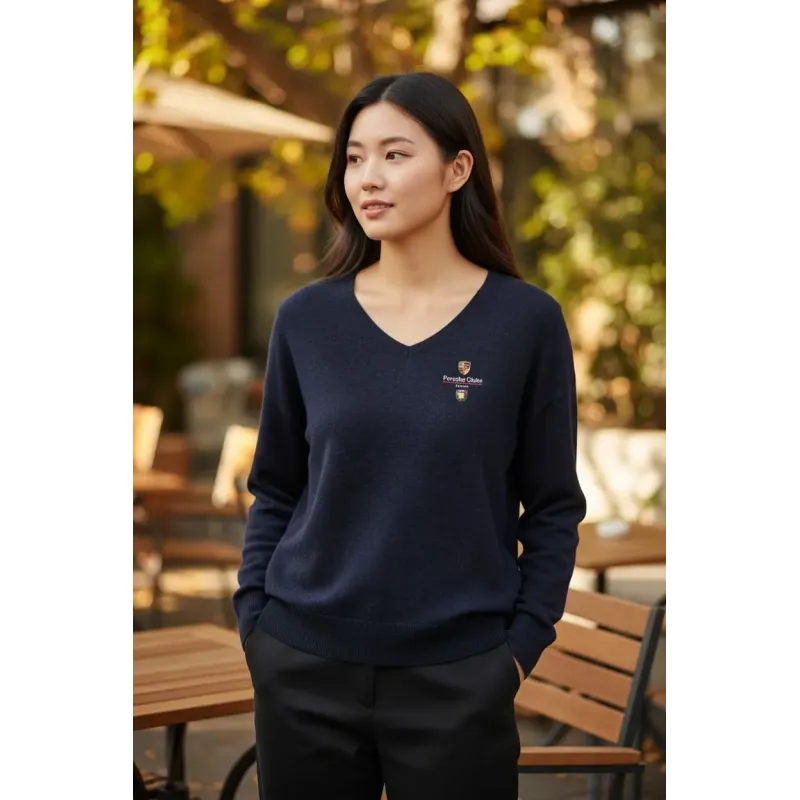 Pull col V Lyocell Tencel Femme Porsche