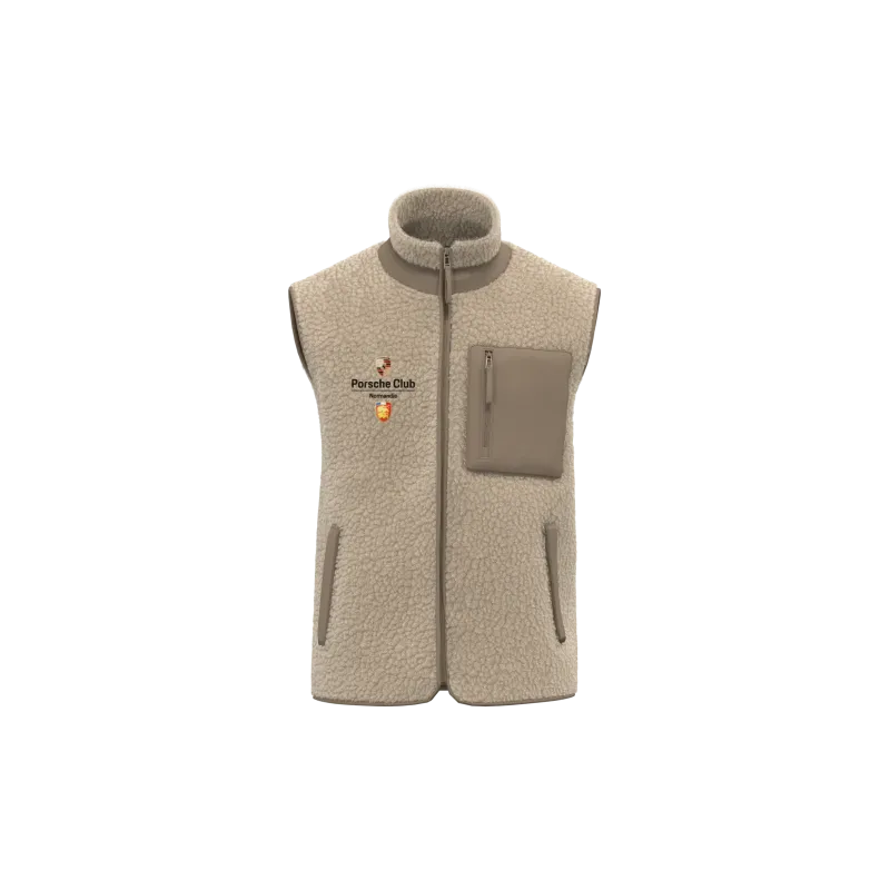 Bodywarmer écoresponsable en sherpa unisexe Porsche Club Normandie