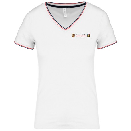 Tee shirt col V maille piquée Femme PCTG