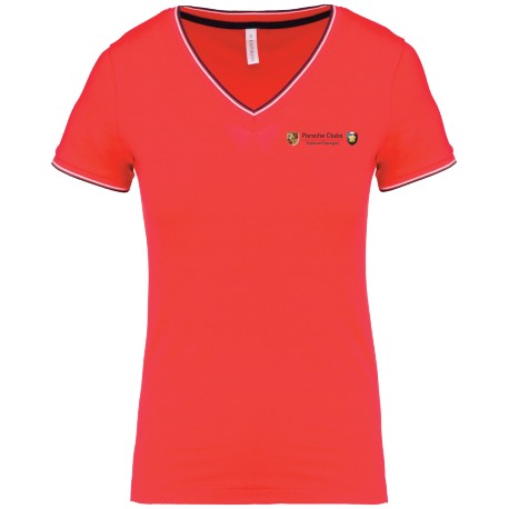 Tee shirt col V maille piquée Femme PCTG